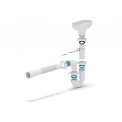 Сифон Ани 1.1/2"*40 прямоточн. с разрывом струи с гибкой трубой 40*40/50