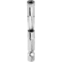 Алмазное трубчатое сверло вакуумное ЗУБР АВК 6 мм, (HEX 1/4", 15 мм кромка),