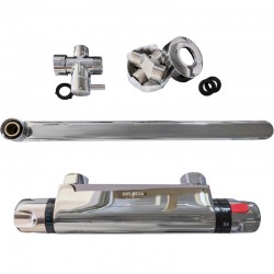 Смеситель ванна MELODIA Rock термостатический длинный излив 350мм б/акс. Хром