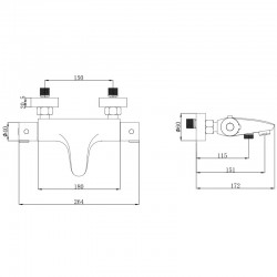 Смеситель ванна MELODIA Rock термостатический без аксессуаров хром