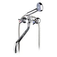 Смеситель ванна MELODIA Lucia длинный излив люкс резина