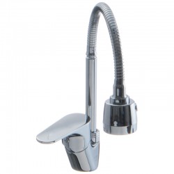 Смеситель кухня MELODIA Rock картридж 35мм гибкий излив хром