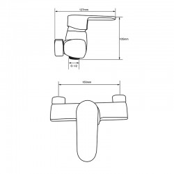 Смеситель душ MELODIA Rock картридж 35мм
