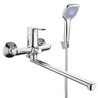 Смеситель ванна MELODIA Metallica картридж 35мм длинный излив 350мм хром