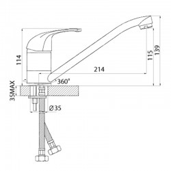 Смеситель кухня MELODIA Achille картридж 40мм