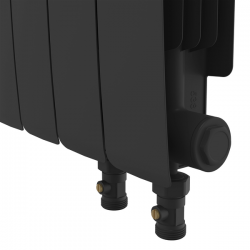 Дизайн-радиатор бимет. Royal Thermo Eclipse VR 500 x 90 Черный - 10 секц.(нижн. подкл.)