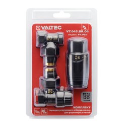 Комплект терморегулирующего оборудования для радиатора угловой 1/2 ", черный