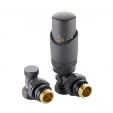 Комплект терморегулирующего оборудования для радиатора угловой 1/2 ", серый