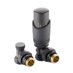 Комплект терморегулирующего оборудования для радиатора угловой 1/2 ", серый