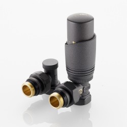 Комплект терморегулирующего оборудования для радиатора угловой 1/2 ", серый