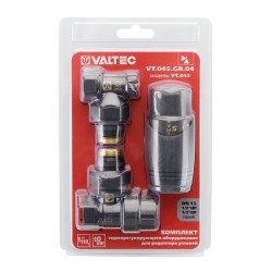 Комплект терморегулирующего оборудования для радиатора угловой 1/2 ", серый