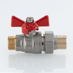 Кран шаровой BASE-ГОСТ со сгоном с рукояткой-бабочкой нар.-нар. DN20, PN40, 3/4"