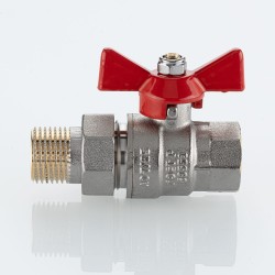 Кран шаровой BASE-ГОСТ со сгоном с рукояткой-бабочкой вн.-нар. DN15, PN40, 1/2"