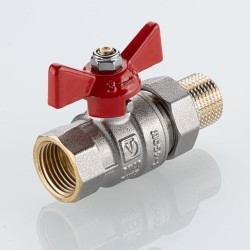 Кран шаровой BASE-ГОСТ со сгоном с рукояткой-бабочкой вн.-нар. DN15, PN40, 1/2"