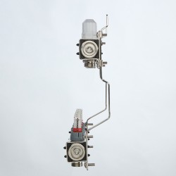 Коллекторный блок из НЕРЖ. стали с регул. клап. и расх., 1"х6 вых. Евроконус 3/4" (без сервис. гр.)