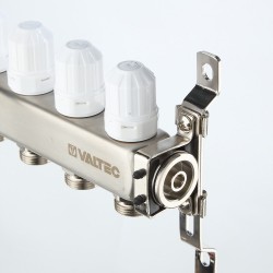 Коллекторный блок из НЕРЖ. стали с регул. клап. и расх., 1"х6 вых. Евроконус 3/4" (без сервис. гр.)