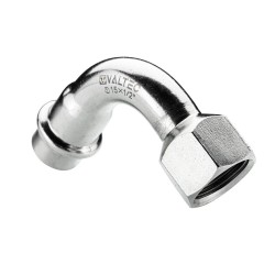 Отвод 90* с переходом на вн. р., нерж. сталь 35х1"