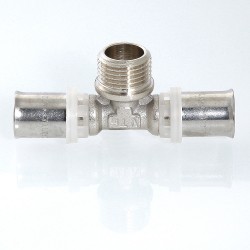 Тройник пресс с переходом на нар. р. 20х1/2"х16