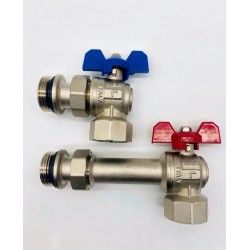 Комплект угловых кранов с разъемным соединением для коллекторной группы 1"