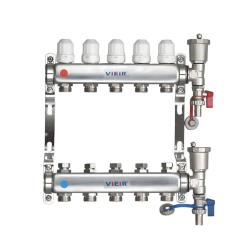 Коллекторная группа без расходомерами без кранов 1"x3/4" нержавеющая сталь 5 выхода