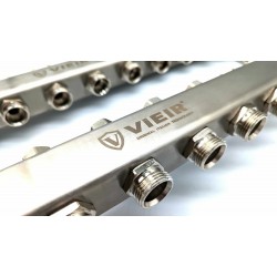 Коллекторная группа без расходомерами без кранов 1"x3/4" нержавеющая сталь 12 выхода