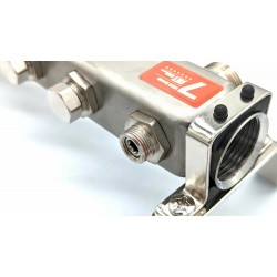 Коллекторная группа без расходомерами без кранов 1"x3/4" нержавеющая сталь 12 выхода