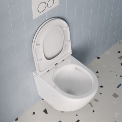 Унитаз подвесной Iddis Blanco Q, без ободка, сид. дюропласт, микролифт, EasyFix