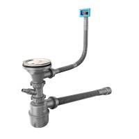 Сифон для кухонной мойки Iddis 3.1/2x40мм, с выпуском, гофротрубой, отводом и переливом