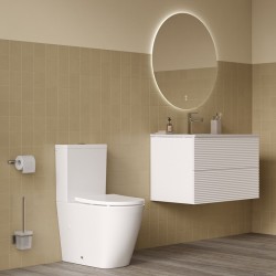 Унитаз-компакт Iddis Slide, без ободка, гор. вып., смыв торнадо, сид. дюропласт, микролифт, EasyFix