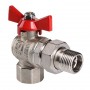 Кран шаровой BASE угловой с накидной гайкой 1/2" вн.-вн. (короткий)