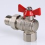 Кран шаровой BASE угловой с накидной гайкой 1/2" вн.-вн. (короткий)