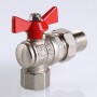 Кран шаровой BASE угловой с накидной гайкой 1/2" вн.-вн. (короткий)